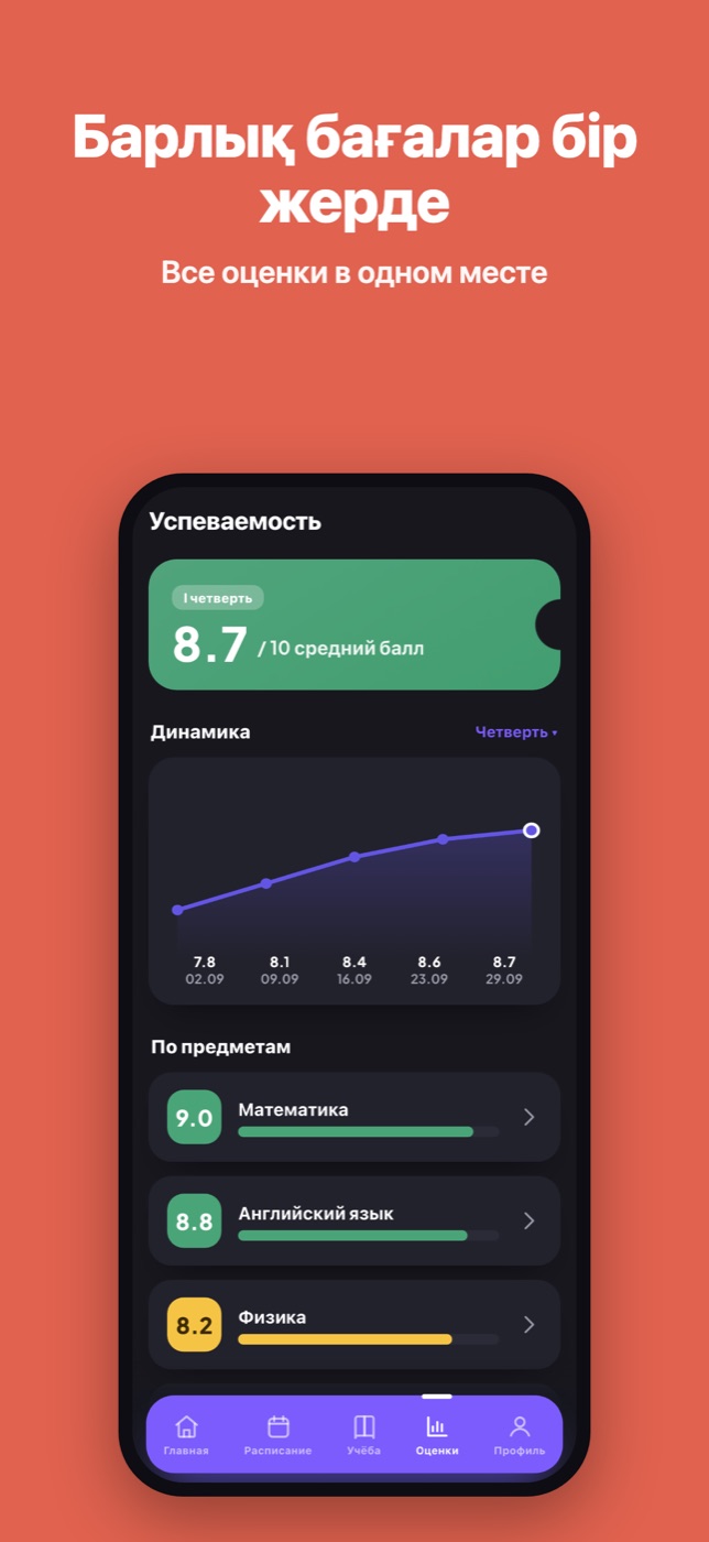 ORTA School: бағалар мен үлгерім